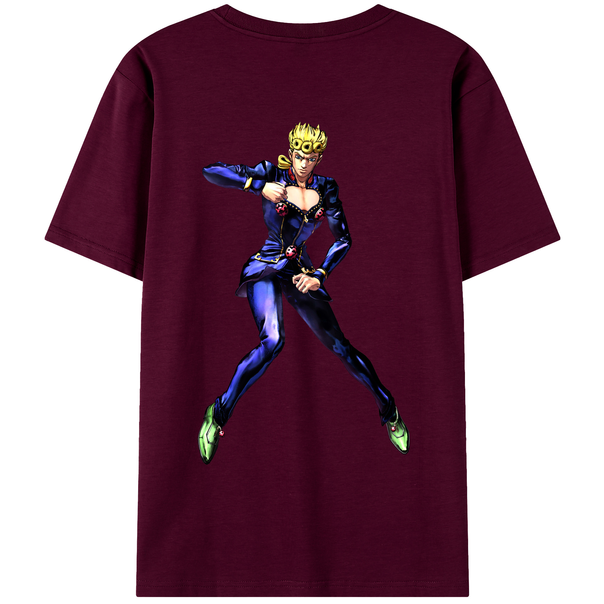 （画像用） ジョジョの奇妙な冒険 ジョルノ?ジョバァーナ JoJo's Bizarre Adventure Giorno Giovanna レディース半袖Tシャツ(バックプリント)